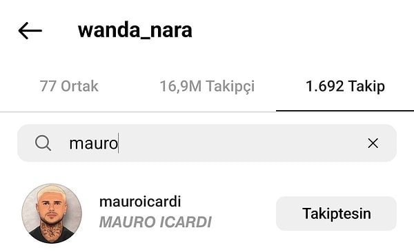 "Boşanıyoruz" açıklamasının ardından anında Icardi'yi takibe alan Wanda Nara kafaları bir kez daha karıştırdı.