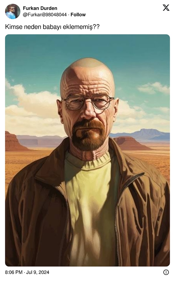 İşte karşınızda, efsanevi dizi Breaking Dad'ın Walter White'ı 👇