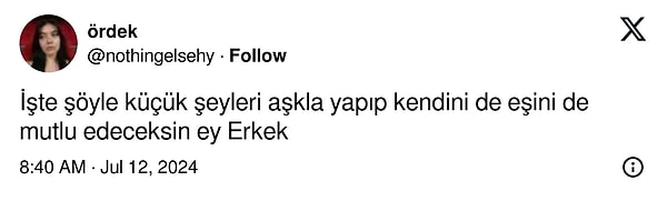 Diğer erkeklere de duyurulur.