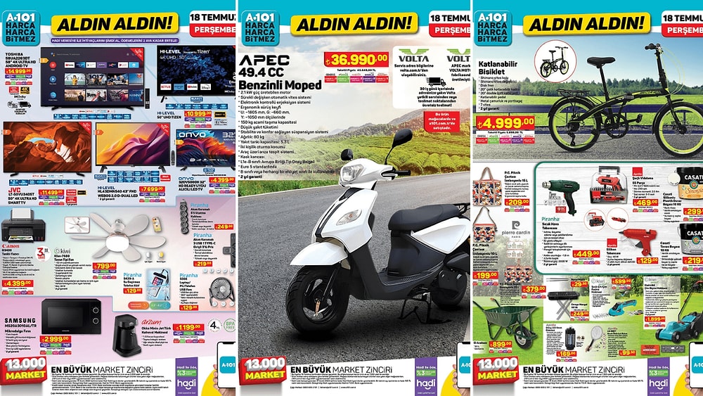 A101'e Benzinli Moped Geliyor! 18 Temmuz 2024 A101 Aldın Aldın Kataloğu