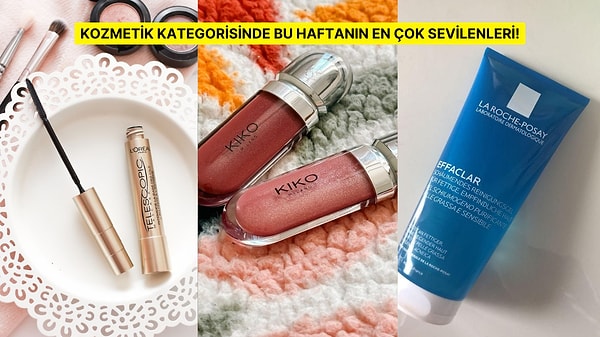 Kozmetik tutkunları burada toplanıyor! L'Oreal Paris Telescopic Maskara, Soltis Renkli SPF korumalı dudak nemlendirici, Kiko Milano 3D Hydra serisi dudak parlatıcısı gibi görünce sepetinize eklemek isteyeceğiniz, haftanın en çok satılan kozmetik ürünlerini aşağıdaki içerikte bir araya getirdik.