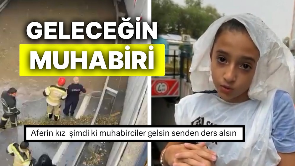 Kütahya’da Alt Geçidi Su Basınca Görev Başına Geçen Minik Muhabir Kız Hepimize Tebessüm Ettirdi
