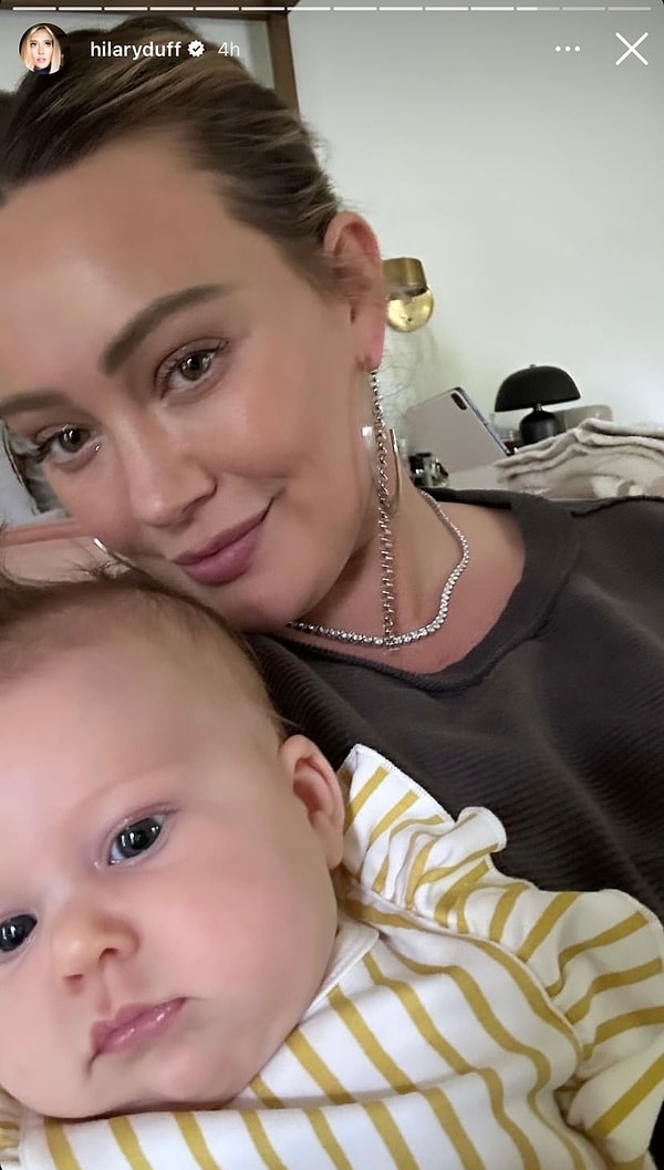 Hilary Duff sevimli bebeğiyle gözlerden kalpler çıkarttı.