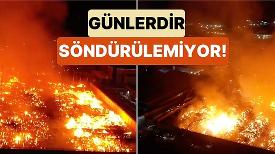 Günlerdir Söndürülemiyor: Aydın, Söke’de Bir Kağıt Fabrikasında Çıkan Yangın Havadan Görüntülendi