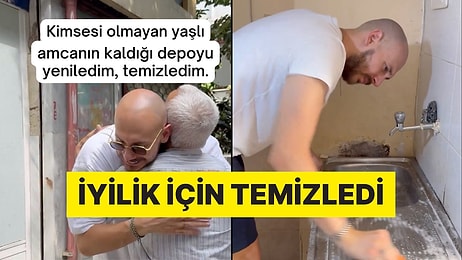 Temizlik Videolarıyla Tanınan Cem Özkök Kimsesiz Adamın Kaldığı Yeri Temizleyip Eşyalarını Yeniledi