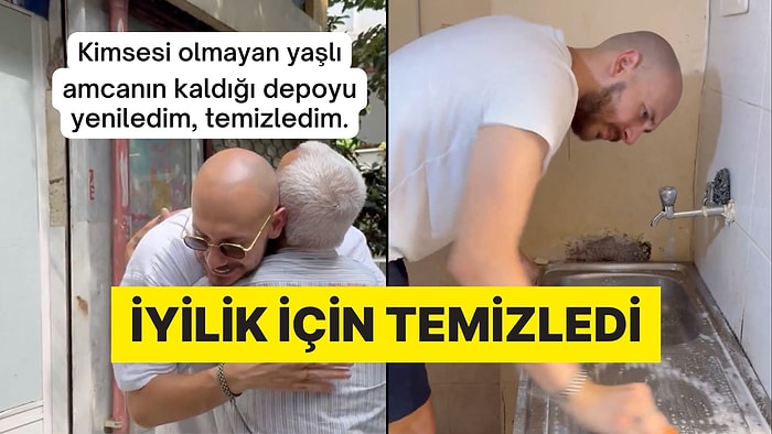 Temizlik Videolarıyla Tanınan Cem Özkök Kimsesiz Adamın Kaldığı Yeri Temizleyip Eşyalarını Yeniledi