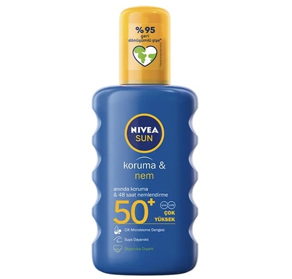 1. Nivea Sun Koruma ve Nem Spf 50+ Güneş Koruyucu 200 ml