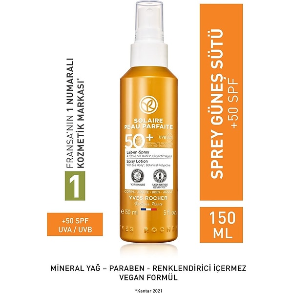 8. Yves Rocher 50 Spf Sprey Güneş Sütü - 150 ml