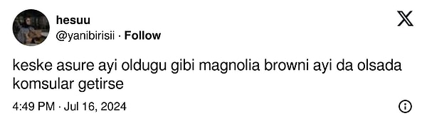 Hatta aşureye alternatif, brownie veya magnolia günü olsa bile diyenler var!