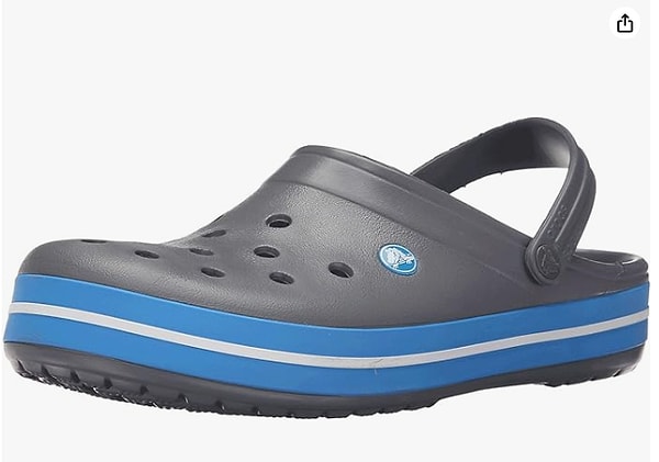 9. Crocs Crocband Charcoal/Ocean Terlik