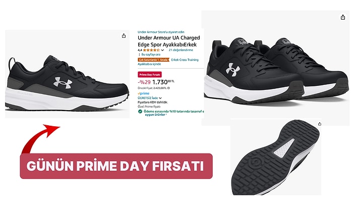 Günün Prime Day Fırsatı: Çok Satanlar Listesinin Yıldızı Under Armour UA Charged Edge Spor Ayakkabı İndirimde!