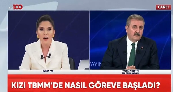 Destici, katıldığı canlı yayında iddialara cevap verdi ancak gazeteci Kübra Par'ın sorusu üzerine gergin anlar yaşandı.