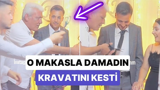 Damat Tarafı "Makas Kesmiyor" Adeti İçin Cebinde Makasla Gelince Baba O Makasla Damadın Kravatını Kesti