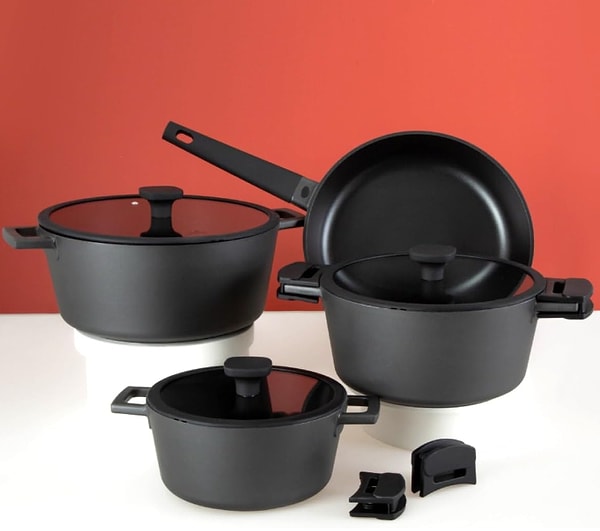 3. Jumbo Black Cook 7 Parça Döküm Tencere Seti