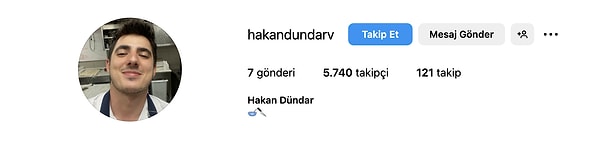 2. İkinci yarışmacı olmaya hak kazanan Hakan Dündar'ın 5740 takipçisi bulunuyor.