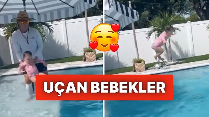 Bir Adamın Bebekleri Havuza Fırlatış Şekli Gündem Oldu: Sevimli Bebekler Kendi Kendilerine Kenara Yüzdüler!