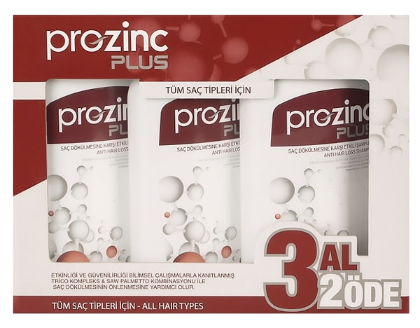 5. Prozinc Plus Şampuan Saç Dökülmesine Karşı Etkili Günlük Kullanım Şampuanı 3x300 ml