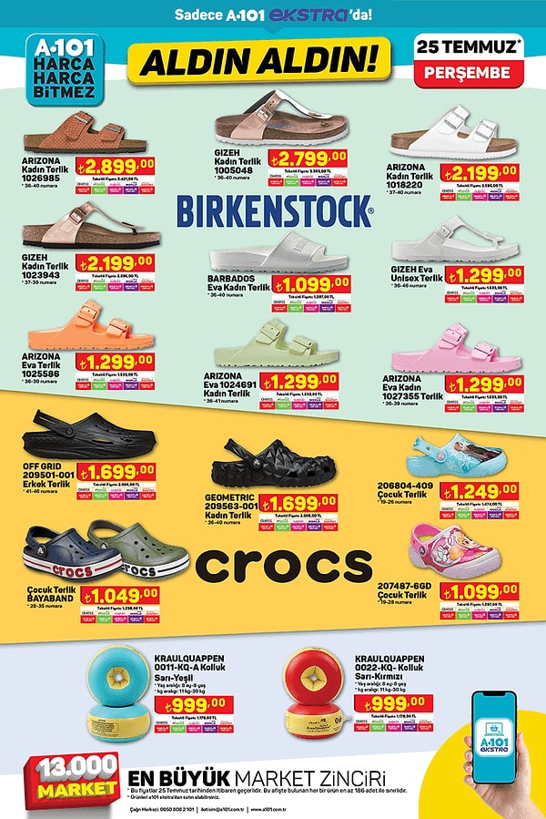 Birkenstock ve Crocs Terlikler;