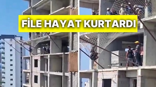 Adana’da İnşaatta Dengesini Kaybeden İşçi Güvenlik Filesine Düşerek Hayatta Kaldı