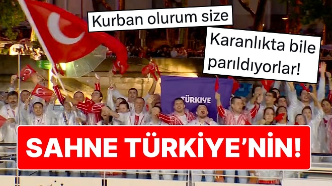 İşte Türkiye Kafilesi! Paris 2024 Olimpiyatları'nın Açılış Töreninde Ay Yıldızlı Bayrağı Böyle Taşıdılar!