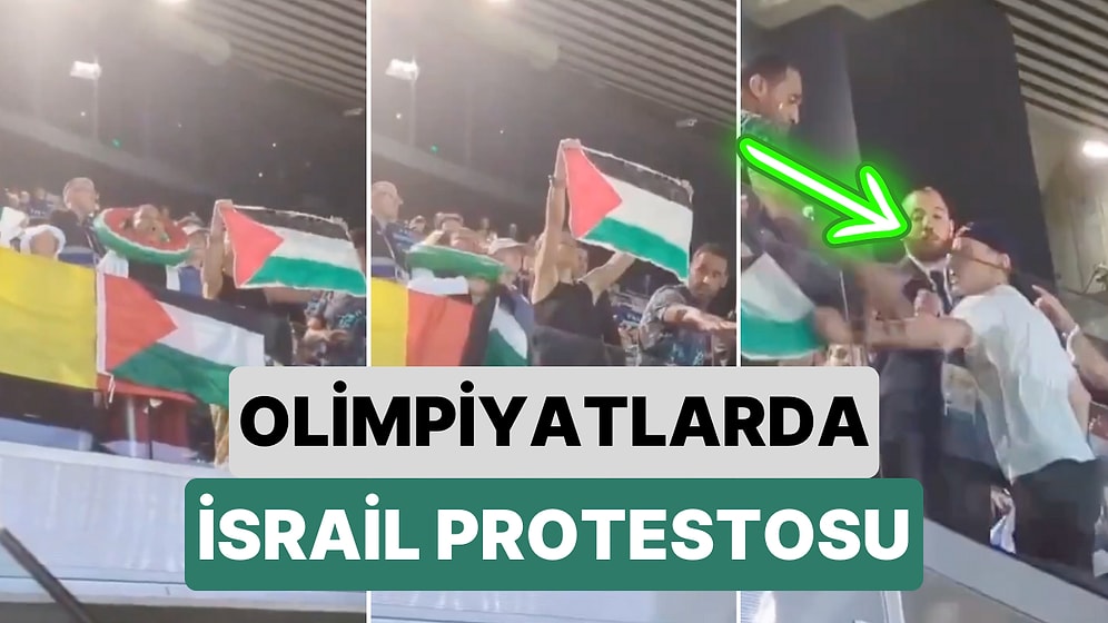 Olimpiyatlarda İsrail Protestosu: Bir Grup Taraftar Filistin Bayraklarıyla İsrail Milli Marşı'nı Yuhaladı