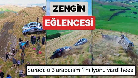 Bu Nasıl Eğlence? Bir Grup Arkadaş İçlerine Kamera Yerleştirdikleri Araçlarını Uçurumdan İtip Seyrettiler