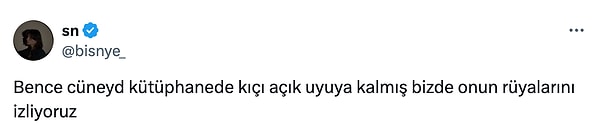 Kullanıcı bunu "Acaba dizi Cüneyd'in rüyası mı?" diye paylaştı.