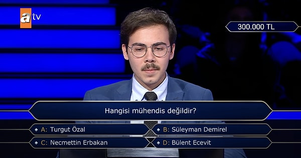 Ancak doğru cevap, D şıkkı olan Bülent Ecevit olacaktı.