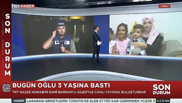 14. 13 aydır Gazze'de görev yapan TRT Arabi muhabiri Sami Barhum'a büyük bir sürpriz yapıldı. Ailesini uzun süredir göremeyen muhabir TRT canlı yayınında ailesiyle bir araya geldi.