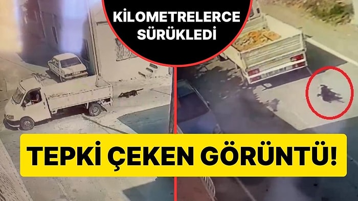 Tepki Çeken Görüntü! Kamyonetin Arkasına Bağladığı Köpeği Kilometrelerce Sürükledi