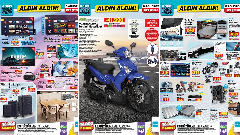 A101'e Benzinli Motosiklet Geliyor! 8 Ağustos 2024 A101 Aldın Aldın Kataloğu