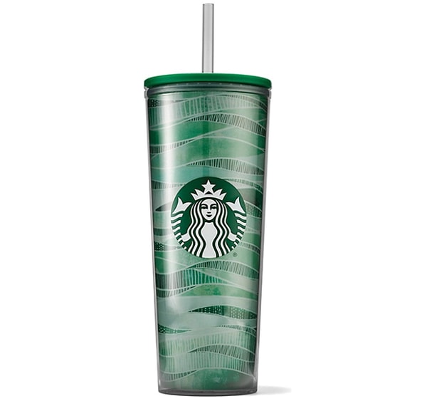 5. Starbucks Puslu Yeşil Soğuk İçecek Bardağı 414 ml - 11139686