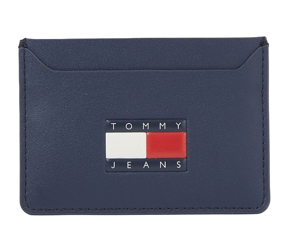 Tommy Hilfiger Lacivert Erkek 9,5x8,9x0,4 cm Kartlık Tjm Herıtage Leather cc Holder