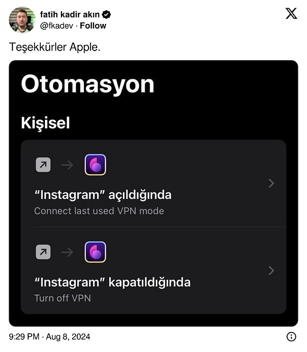 Fatih Kadir Akın isimli X kullanıcısı da iPhone kullananlar için bu sorunun çözümünü paylaştı.