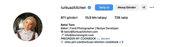 11. Betul Tunc (@turkuazkitchen)