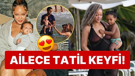 Memleketi Barbados'a Aile Boyu Tatile Giden Asap Rocky ve Rihanna'nın Çocuklarıyla Kareleri İçleri Isıttı