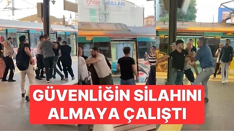 Marmaray'da 2 Grup Arasında Kavga! Bir Kişi Güvenliğin Silahını Almaya Çalıştı