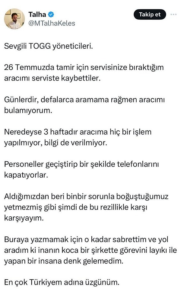 Talha Keleş’in paylaşımı 👇