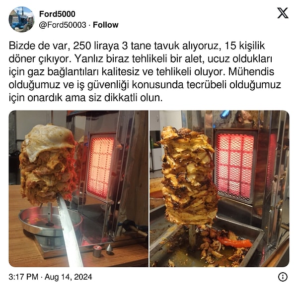 Meğer döner makinesini başka kullananlar da varmış, ama dikkatli olmak gerekiyormuş.