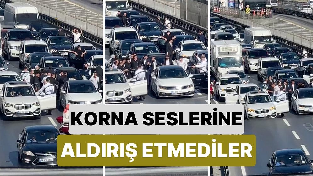 Uzun Bir Kuyruk Oluştu: İstanbul'da Bir Grup Akan Trafikte Arabalarını Durdurup Halay Çekti