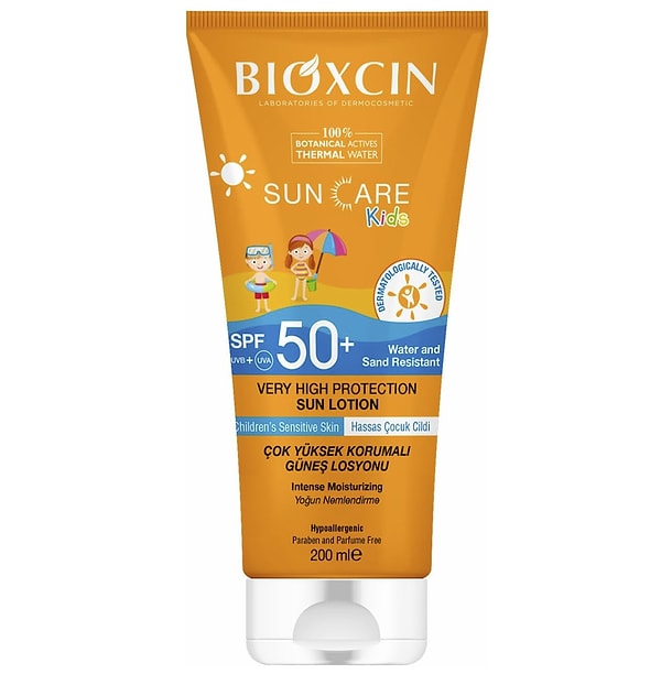 BIOXCIN Sun Care Çok Yüksek Korumalı Çocuk Güneş Kremi,% 100 Botanik Aktif, 50 SPF,