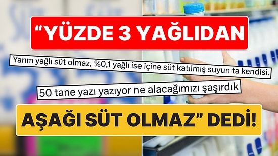 "Ben Bu İşin İçindeyim, Yüzde 3 Yağlıdan Aşağı Süt Olmaz, Sudur O" Diyen X Kullanıcısına Gelen Tepkiler