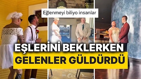 Düğünde İlk Kez Eşlerini Görmeyi Bekleyen Damatlara Yapılan Şaka Tebessüm Ettirdi