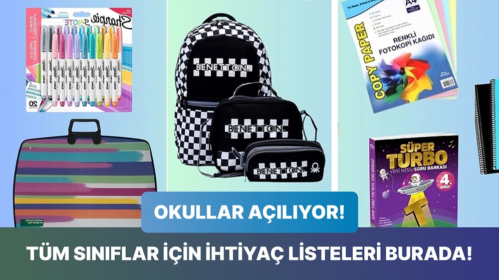 Kreşten 8. Sınıfa Kadar Tek Seferde Alabileceğiniz Okul Alışveriş Listeleri