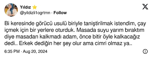 İşte, @yildizli1ogrtmn adlı X hesabı üzerinden yapılan ve 'cimri erkek' tartışmasını başlatan o paylaşım 👇