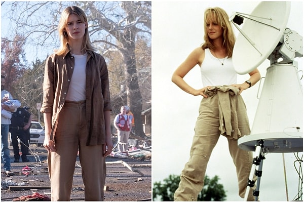 6. In the rodeo scene, Kate wears the same outfit that Helen Hunt's character, Jo Harding, wore in the 1996 "Twister" film.