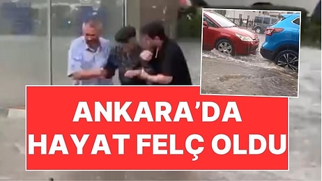 Ankara'da Sağanak Nedeniyle Hayat Durdu! Alt Geçit ve Caddeler Suyla Doldu!