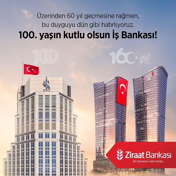 Ziraat Bankası'nın kutlama mesajı şöyleydi 👇