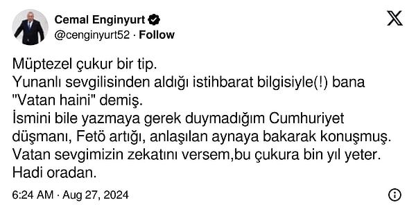 Cemal Enginyurt'un paylaşımı 👇