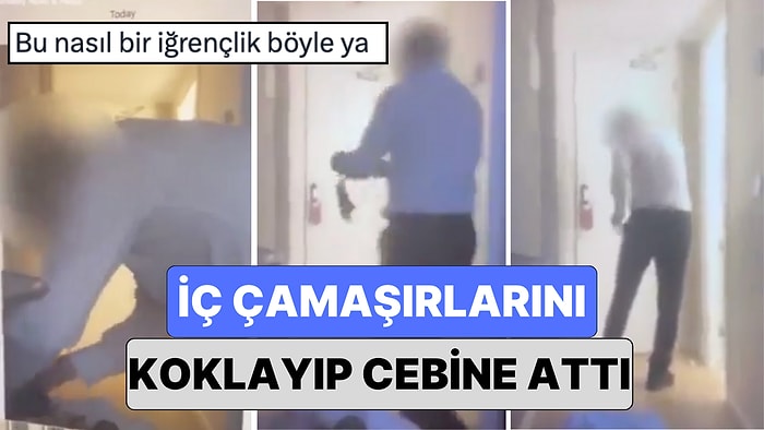 Onlarca Önlem Alan Kadın Haklıymış: Bir Otel Çalışanı Müşterinin İç Çamaşırlarını Koklayıp Cebine Attı